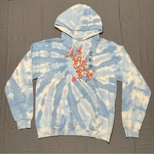 Artlet Light Blue Tie-Dye Men's Hoodie